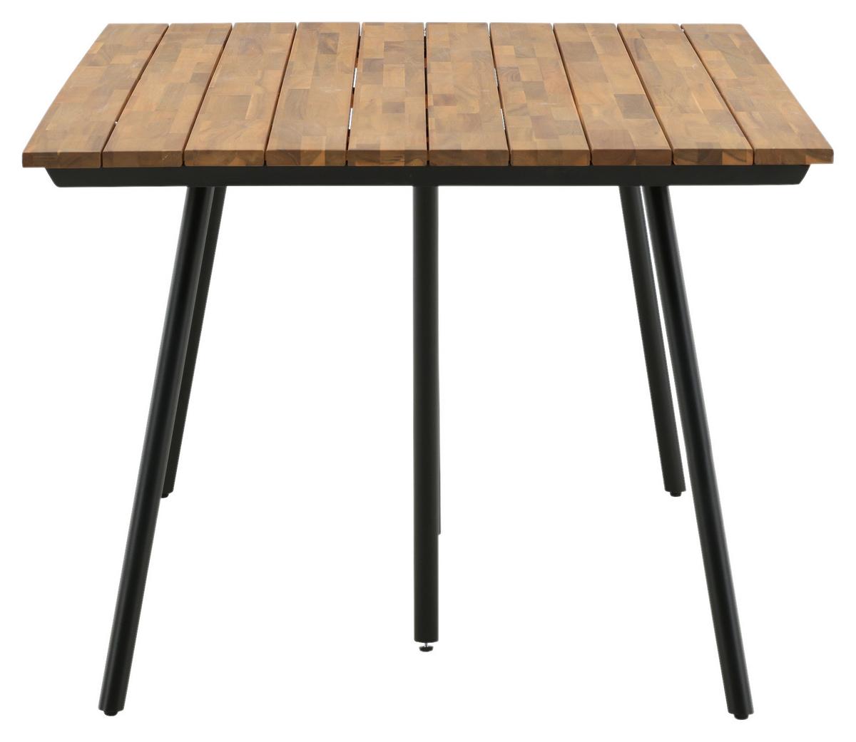 Gartentisch Chan - Schwarz/Teakfarben, KONVENTIONELL, Holz/Metall (200/100/74cm) - Gardenson