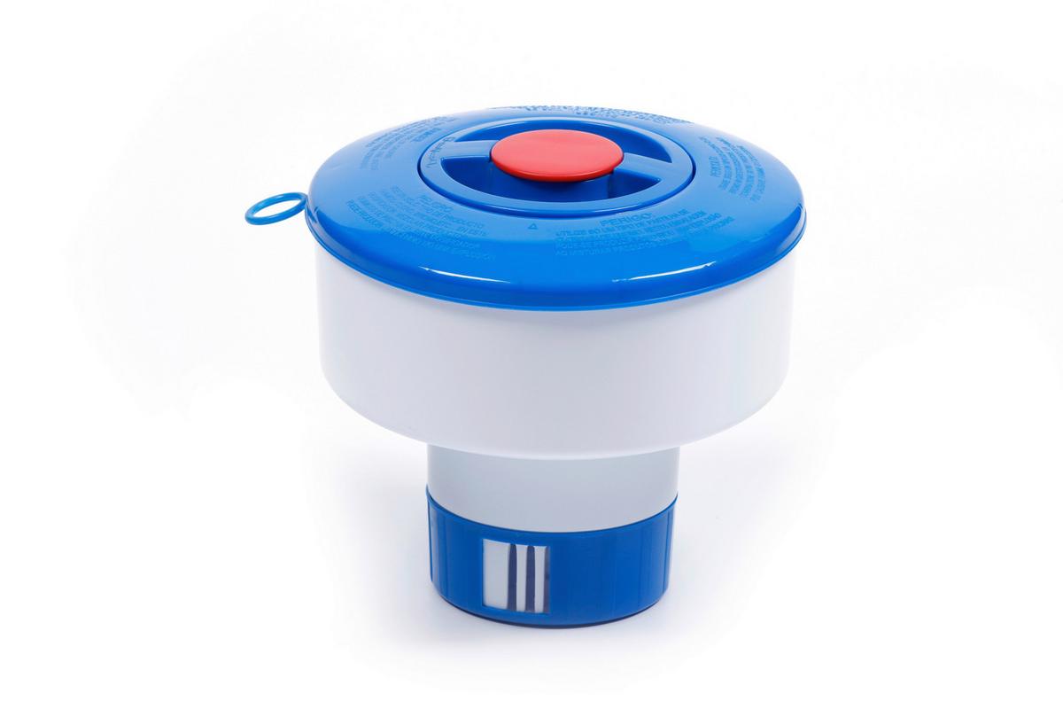 Úszó Vegyszeradagoló Pooltrend - sárga/világoskék, Basics, műanyag (17,5/10/17,5cm)