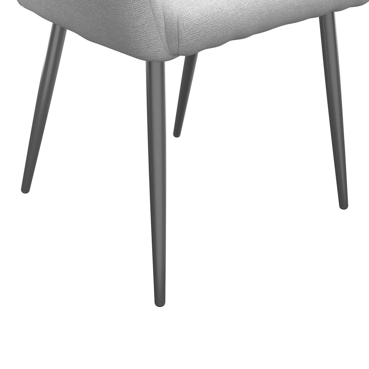 Armlehnstuhl Joe Ii Leinenoptik Hellgrau - Hellgrau/Schwarz, KONVENTIONELL, Textil/Metall (58/86/61cm)