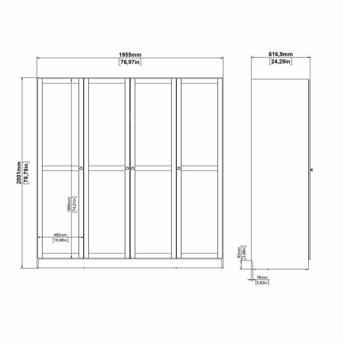 Ruhásszekrény Billund 195/200cm - Konventionell (195/200/62cm)