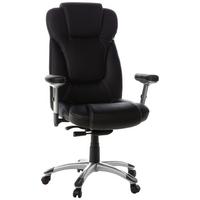 Chefsessel Embassy 200 Schwarz - Silberfarben/Schwarz, MODERN, Leder/Kunststoff (63/131/53cm) - MID.YOU