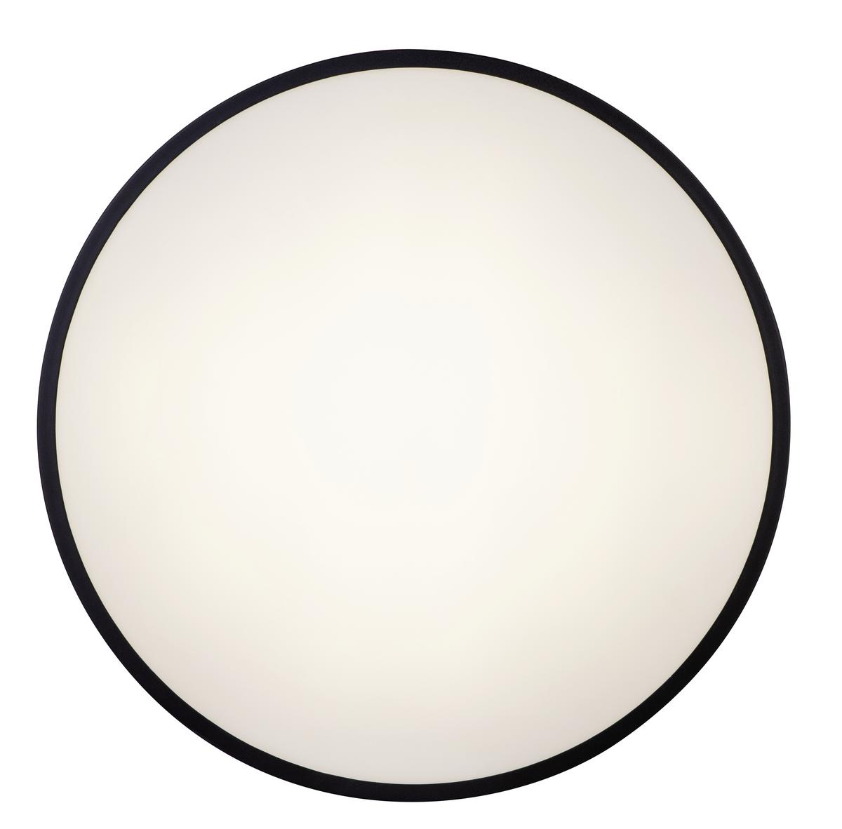 LED-Deckenleuchte Wiss Ø 60 cm mit Fernbedienung - Schwarz/Weiß, Basics, Kunststoff/Metall (60/10,5cm) - Globo