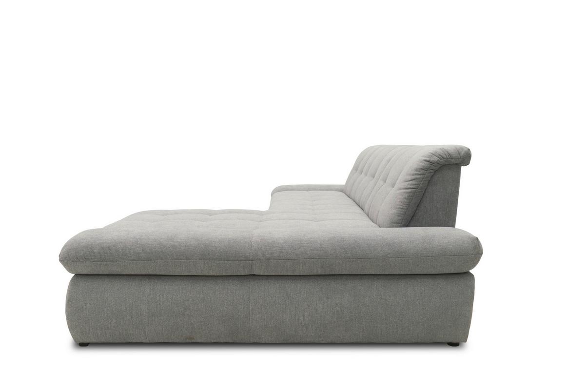 Ecksofa Mit Schlaffunktion Moric Grau Mikrofaser - Chromfarben/Grau, KONVENTIONELL, Textil (300/172cm) - MID.YOU