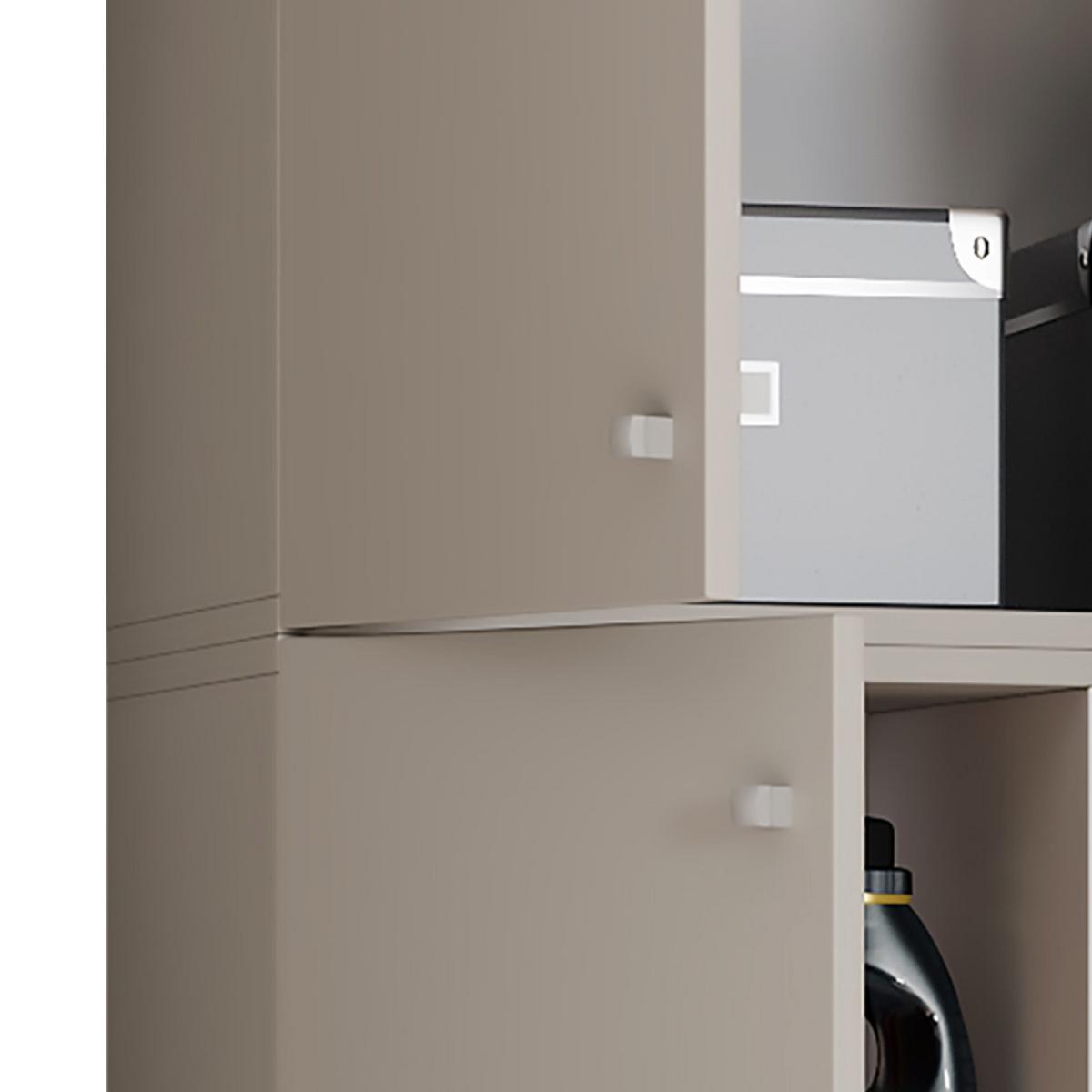 Mehrzweckschrank Lona Xxl Grau Stehend Bxh: 70/200 Cm - Schwarz/Grau, MODERN, Holzwerkstoff (70/200/39cm) - MID.YOU