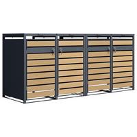 Mülltonnenbox A093.004.00 - Anthrazit/Braun, KONVENTIONELL, Metall (80/116/264cm) - Ambia Garden