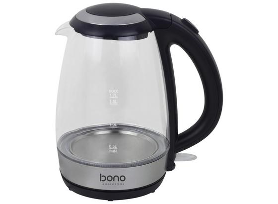 Wasserkocher Leo - Edelstahlfarben/Transparent, KONVENTIONELL, Glas/Kunststoff (15,6/23,3cm) - Bono Wasserkocher Leo - Edelstahlfarben/Transparent, KONVENTIONELL, Glas/Kunststoff (15,6/23,3cm) - Bono