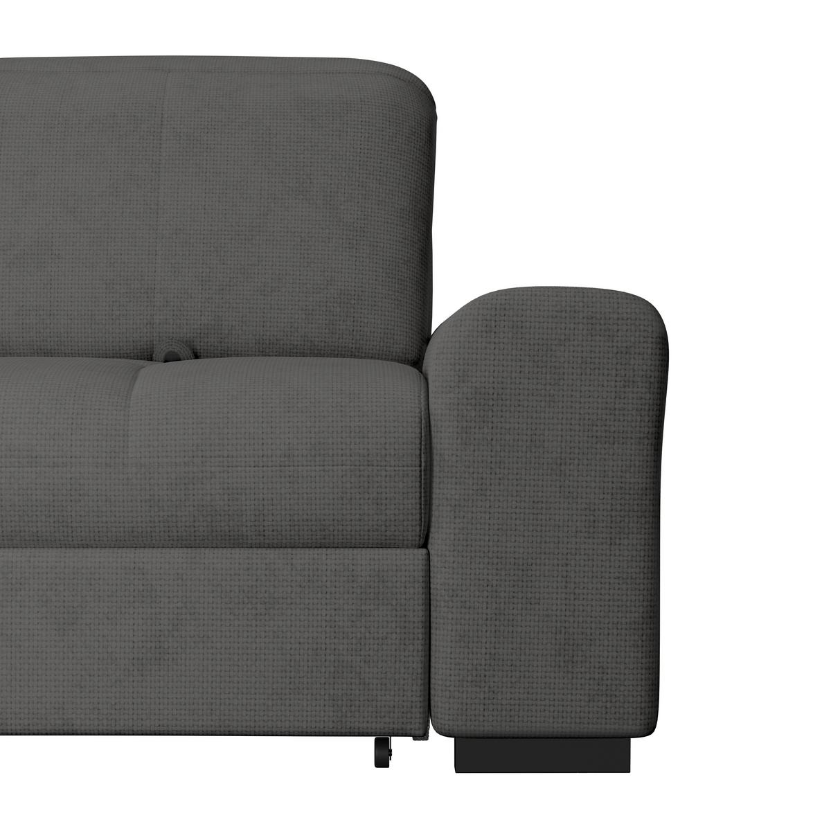 Ecksofa mit Bettfunktion Malaga new Chenille graphit - Schwarz/Graphitfarben, KONVENTIONELL, Textil (203/286cm) - Ondega