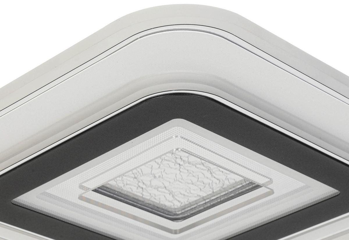 LED-Deckenleuchte Hil - Chromfarben/Schwarz, MODERN, Kunststoff/Metall (35/35/4,2cm) - Luca Bessoni