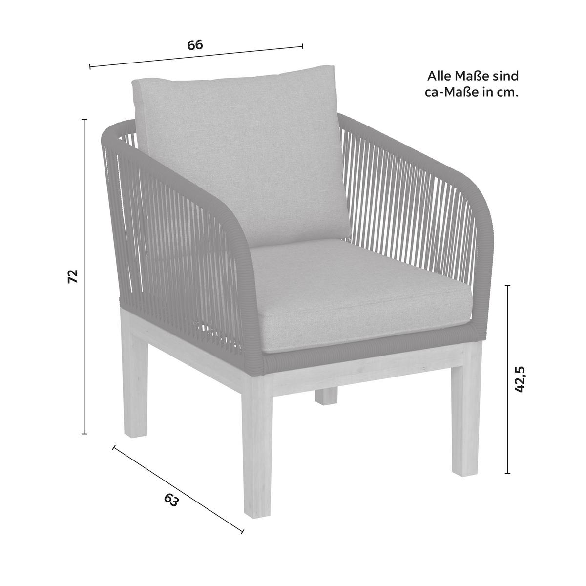 TERASOVÁ SEDACÍ SOUPRAVA MAJA - šedá/barvy akácie, Moderní, kov/dřevo (142/74/73cm) - Mömax