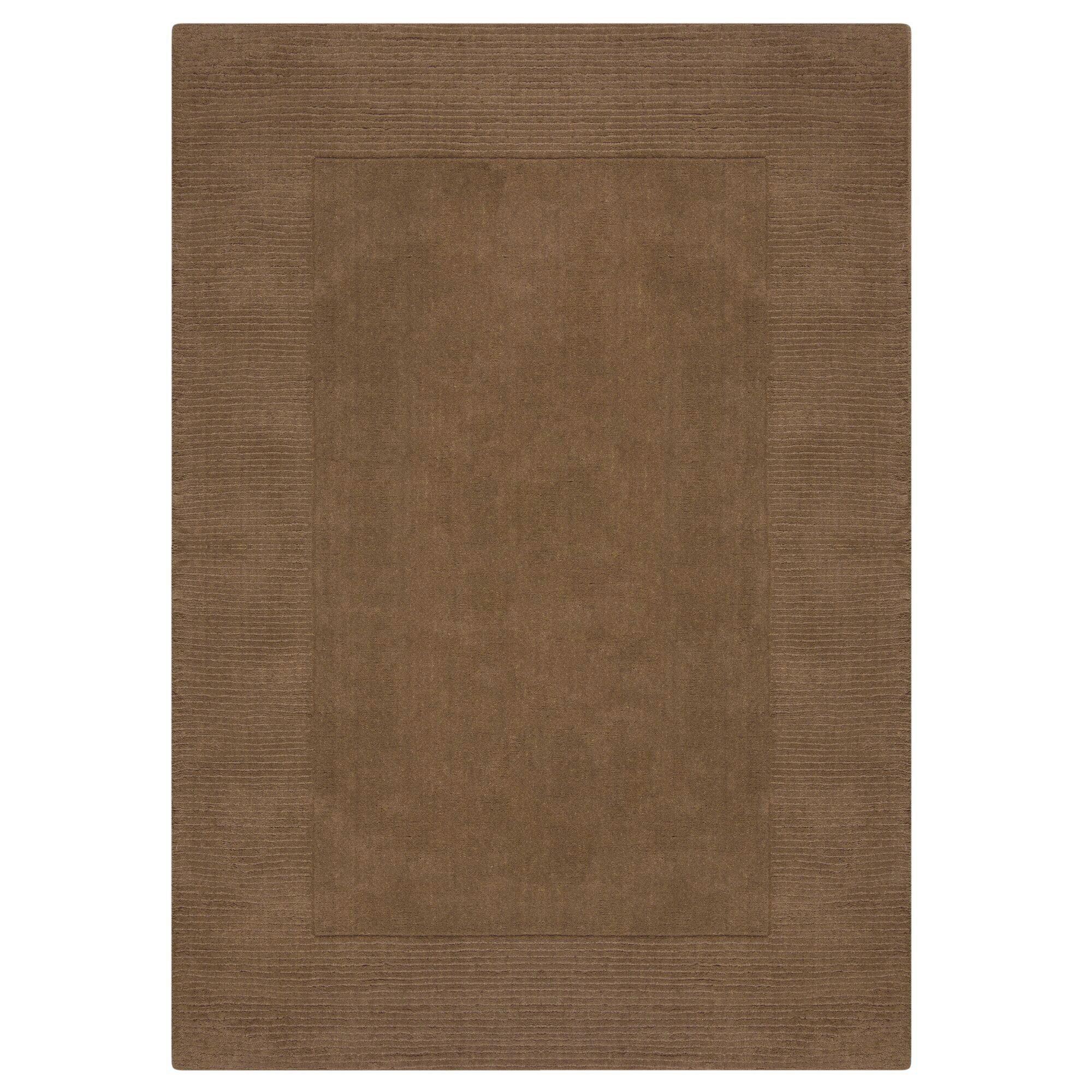 Handwebteppich Woll Bordüre Braun 160x230 - Beige/Mokka, Basics, Textil (160/230cm)
