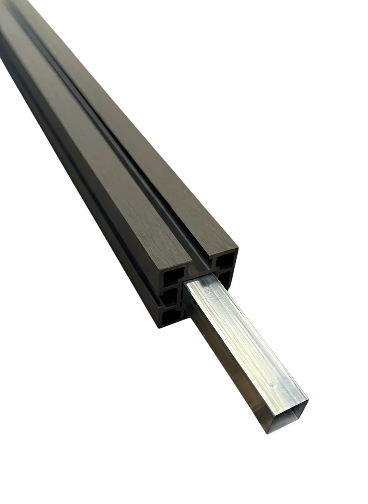 WPC Zaunpaket 5 Elemente, 6 Pfosten, einfaches Stecksystem - Anthrazit, KONVENTIONELL, Holzwerkstoff (910/185/10cm) - Prestige Home