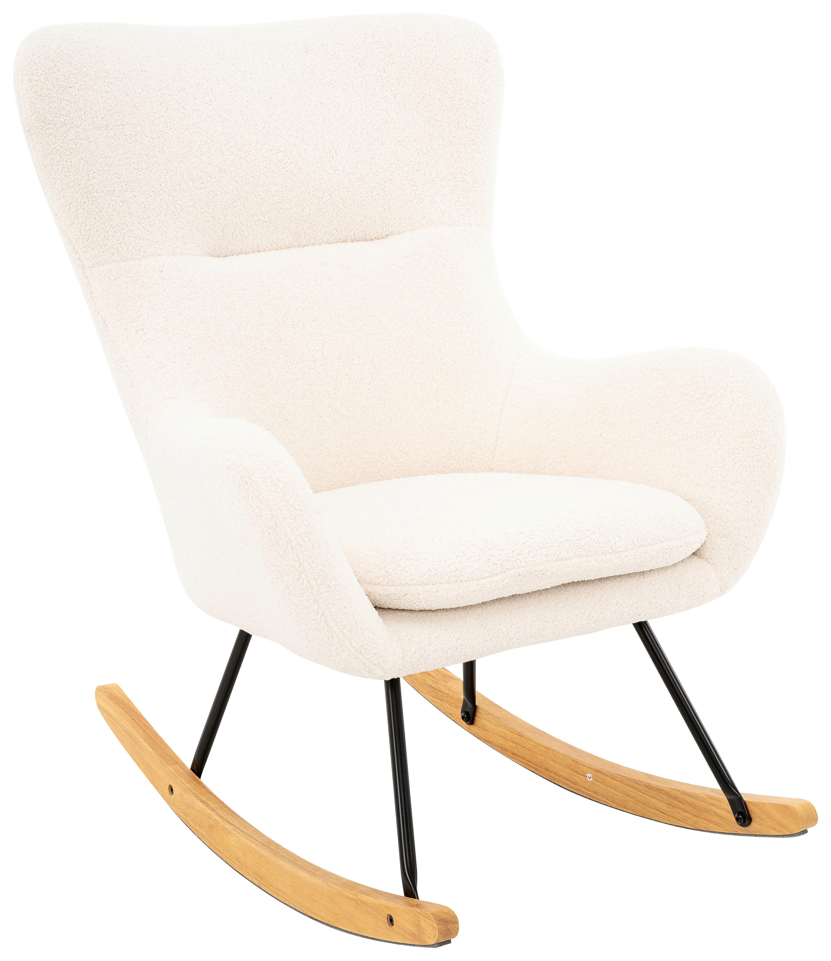 Schaukelstuhl Scandi Weiß B: 75 Cm - Schwarz/Naturfarben, MODERN, Holz/Textil (75/102/80cm) - MID.YOU