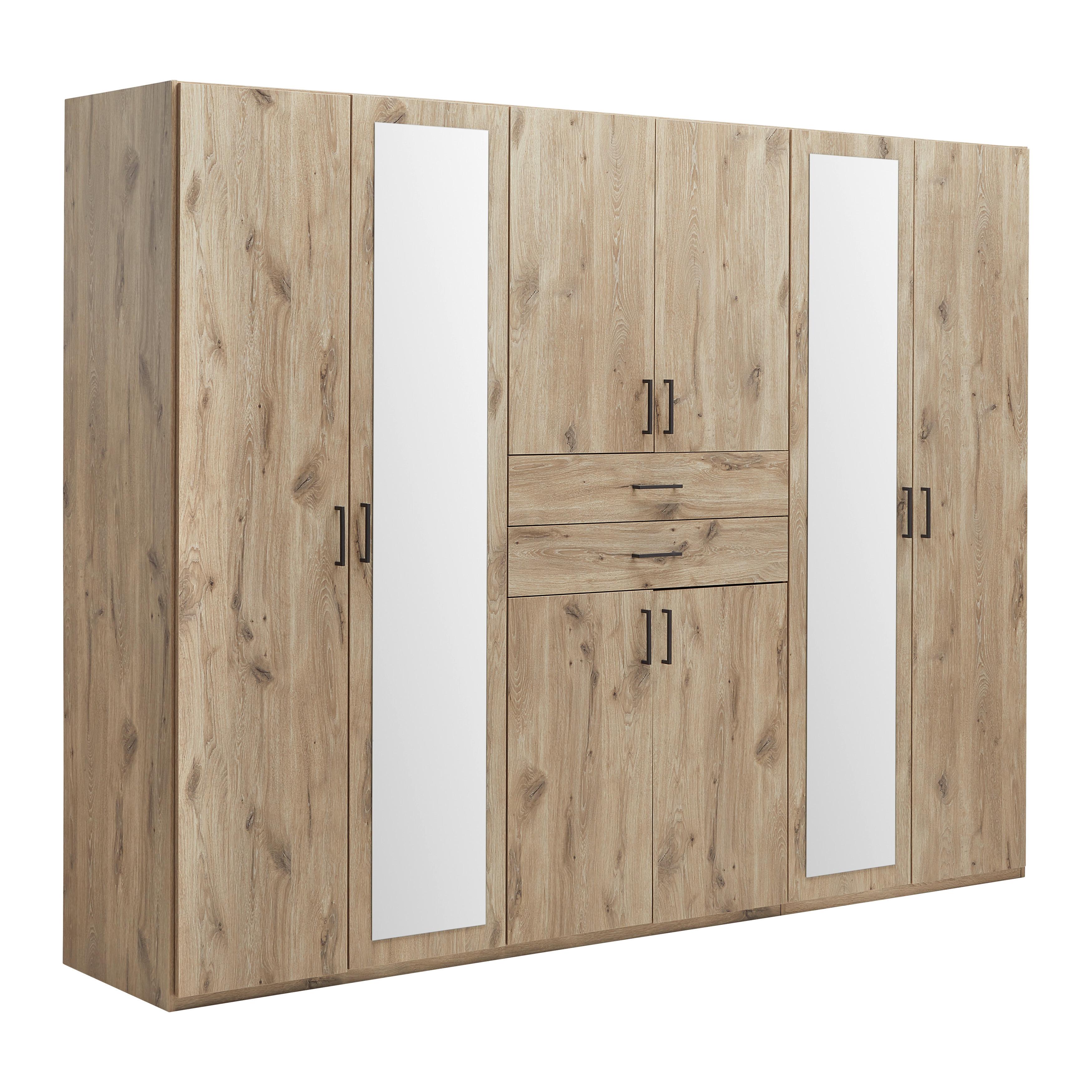 Šatní skříň DILLINGEN - barvy dubu/černá, Konvenční, kompozitní dřevo/plast (270/208/58cm) - Mömax