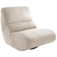 Sessel Lucera Beige 360° drehbar, B: 74 cm - Beige/Schwarz, Design, Textil (74/85/105cm) - Livetastic