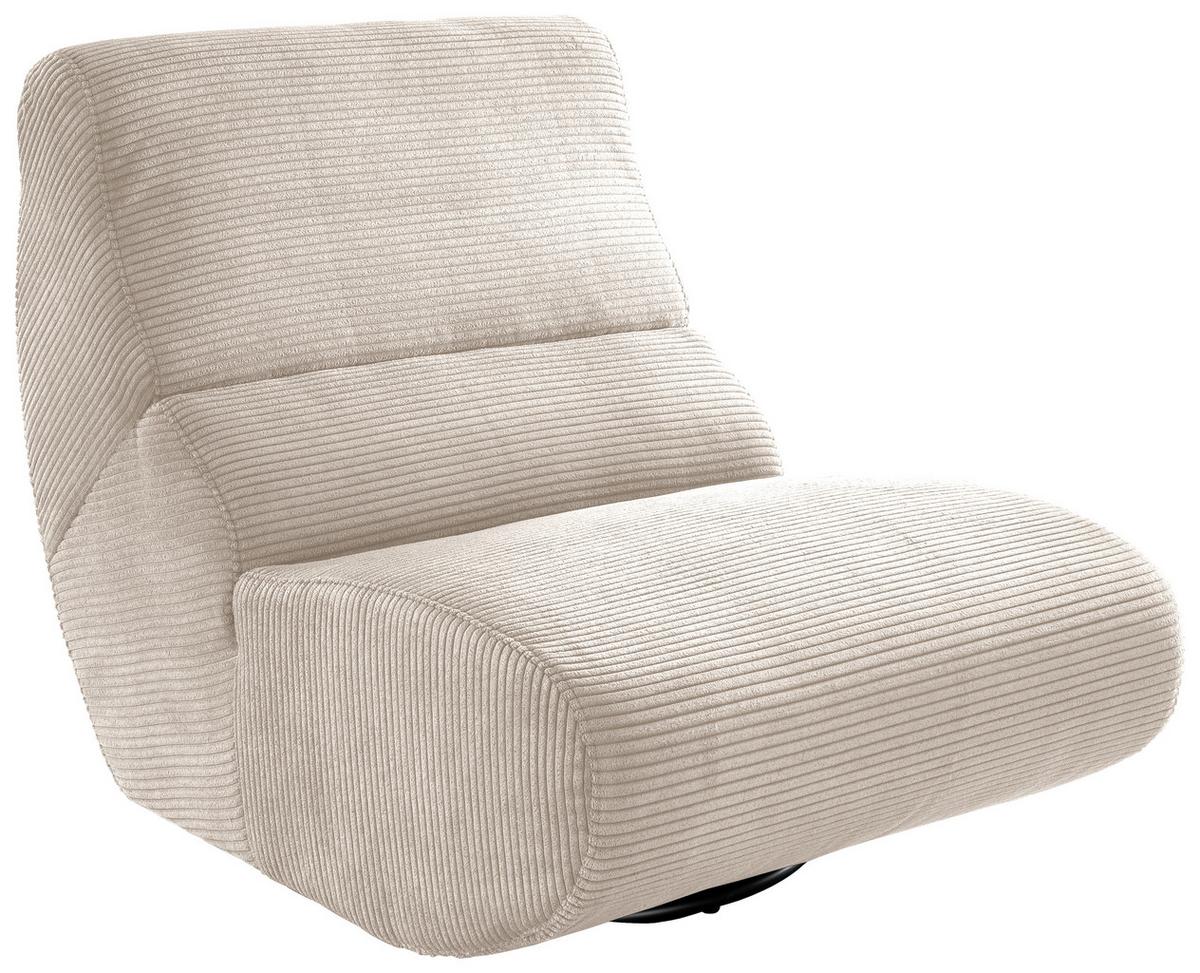 Sessel Lucera Beige 360° drehbar, B: 74 cm - Beige/Schwarz, Design, Textil (74/85/105cm) - Livetastic