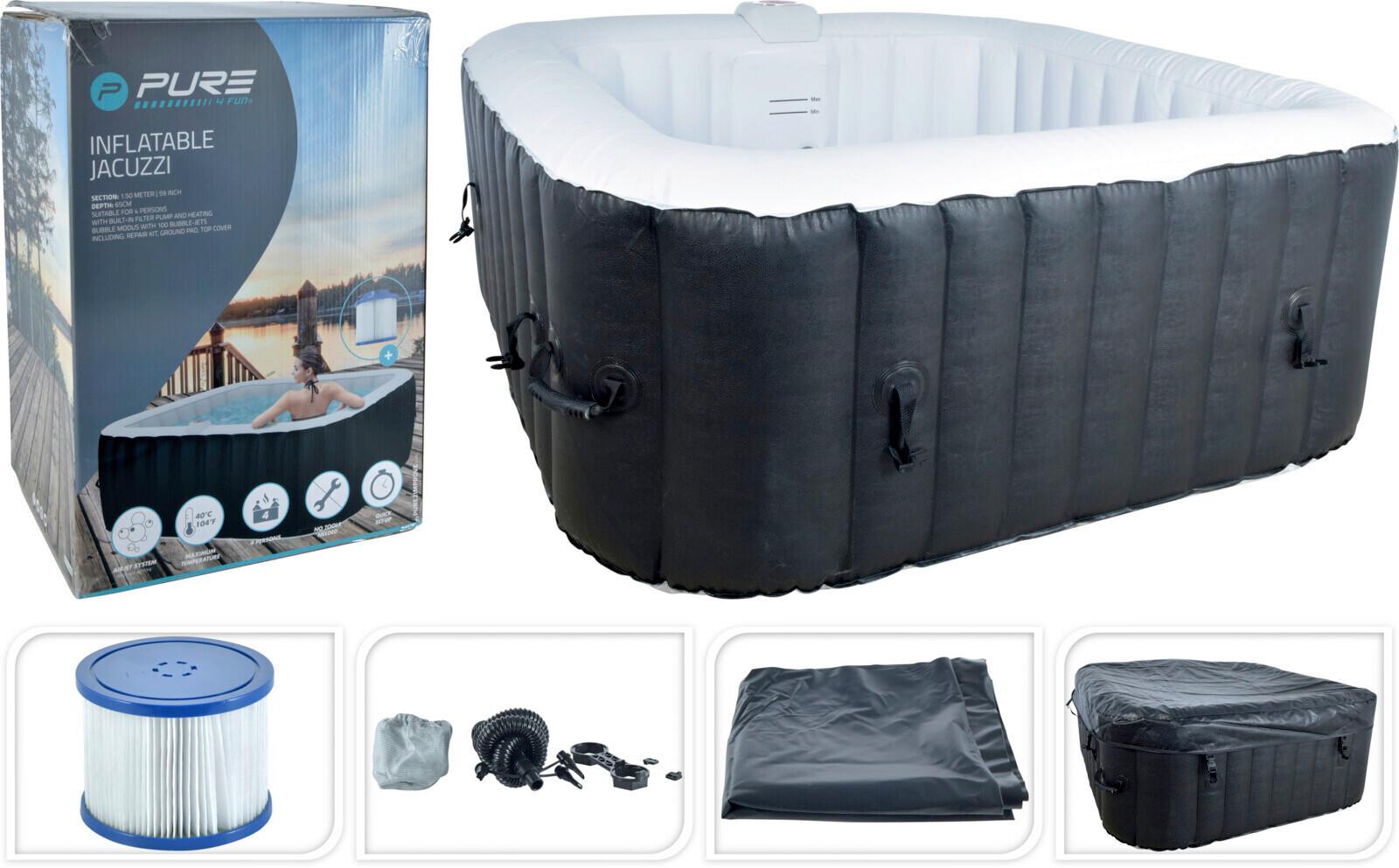 Whirlpool Jacuzzi - Schwarz, LIFESTYLE, Kunststoff (150/65/150cm)
