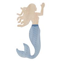 Wanddeko Sirena Blau, Naturfarben B: 30,5 cm - Basics, Holzwerkstoff/Metall (30,5/60/2cm)