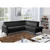Ecksofa Note New Teilleder Schwarz 244x199 - Schwarz, Design, Leder/Textil (244/199cm) - Livetastic