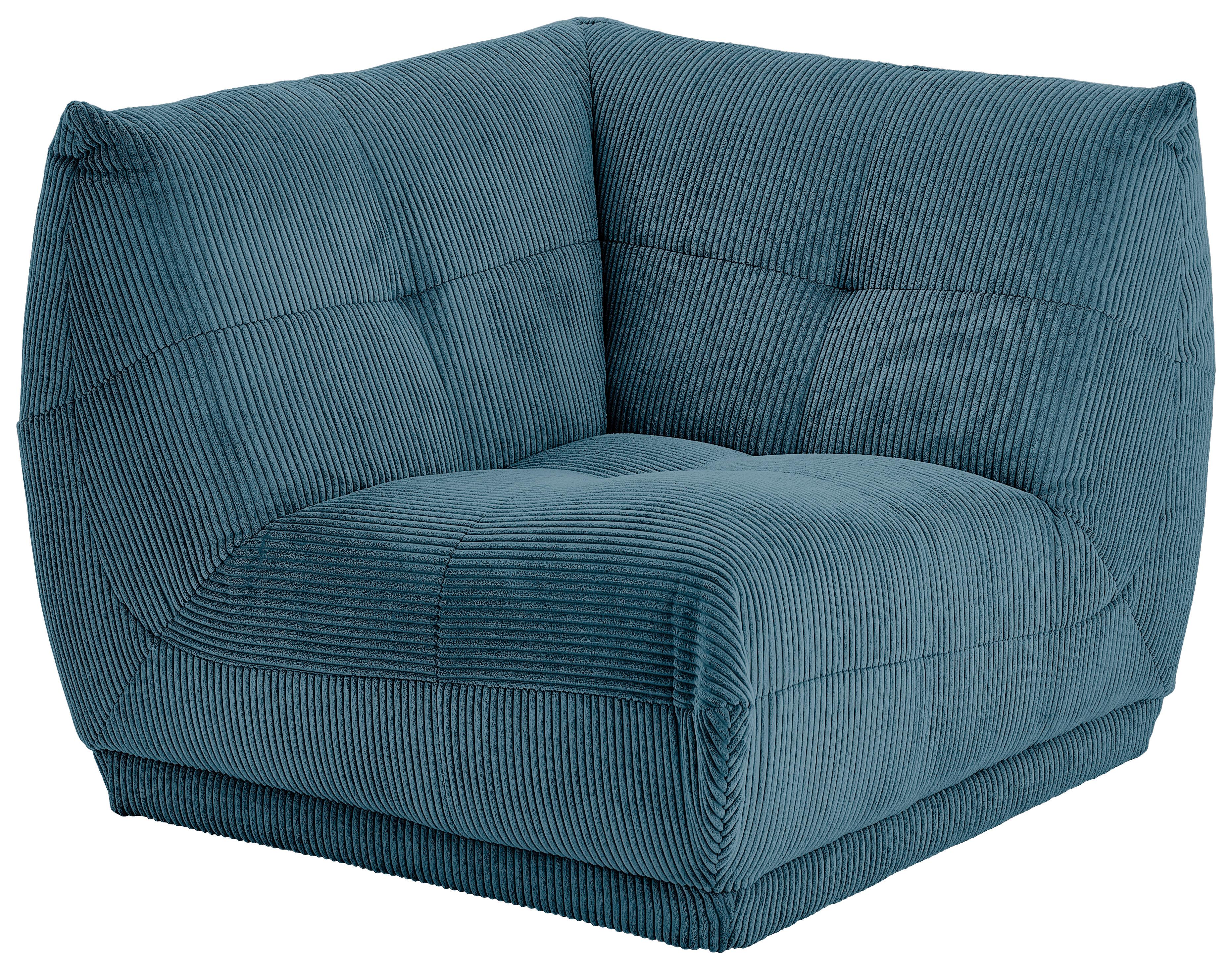 Modul Sofa Giselle Ecke B: 105 cm Cord Petrol - Petrol, Trend, Textil (105/80/105cm) - Livetastic