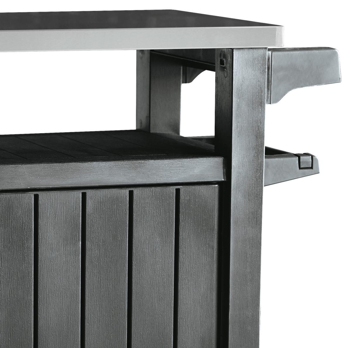 ZÁHRADNÝ PRÍRUČNÝ STOLÍK UNITY XL - grafitová, Modern, plast (134/52/90cm)