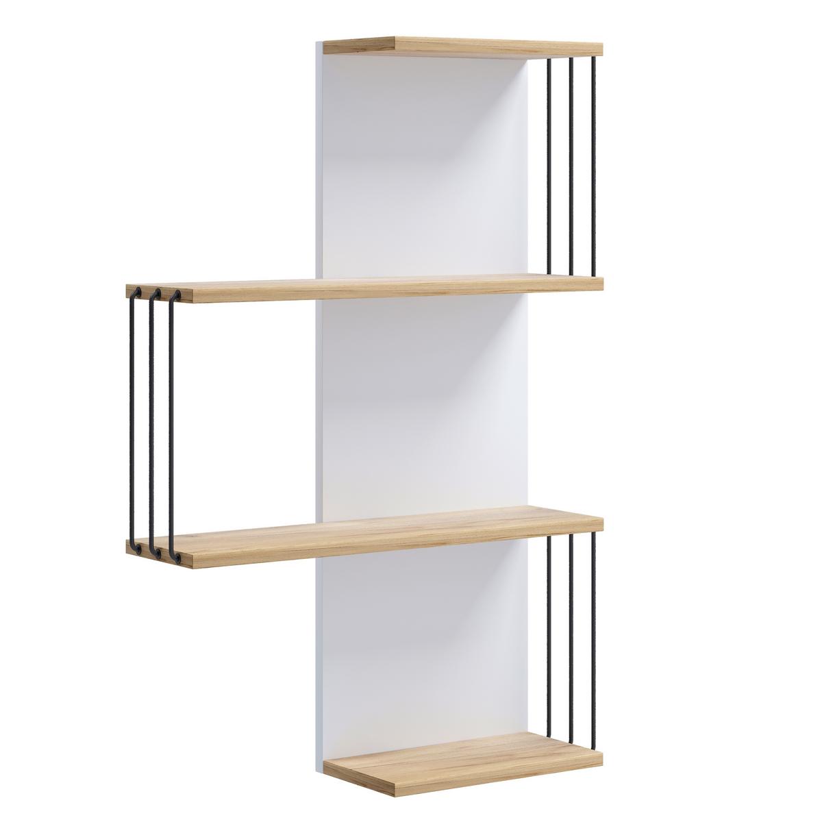 Wandboard Dolira Weiß/Eichefarben B: 68 cm - Eichefarben/Weiß, Design, Holzwerkstoff (68/98/19cm) - Livetastic