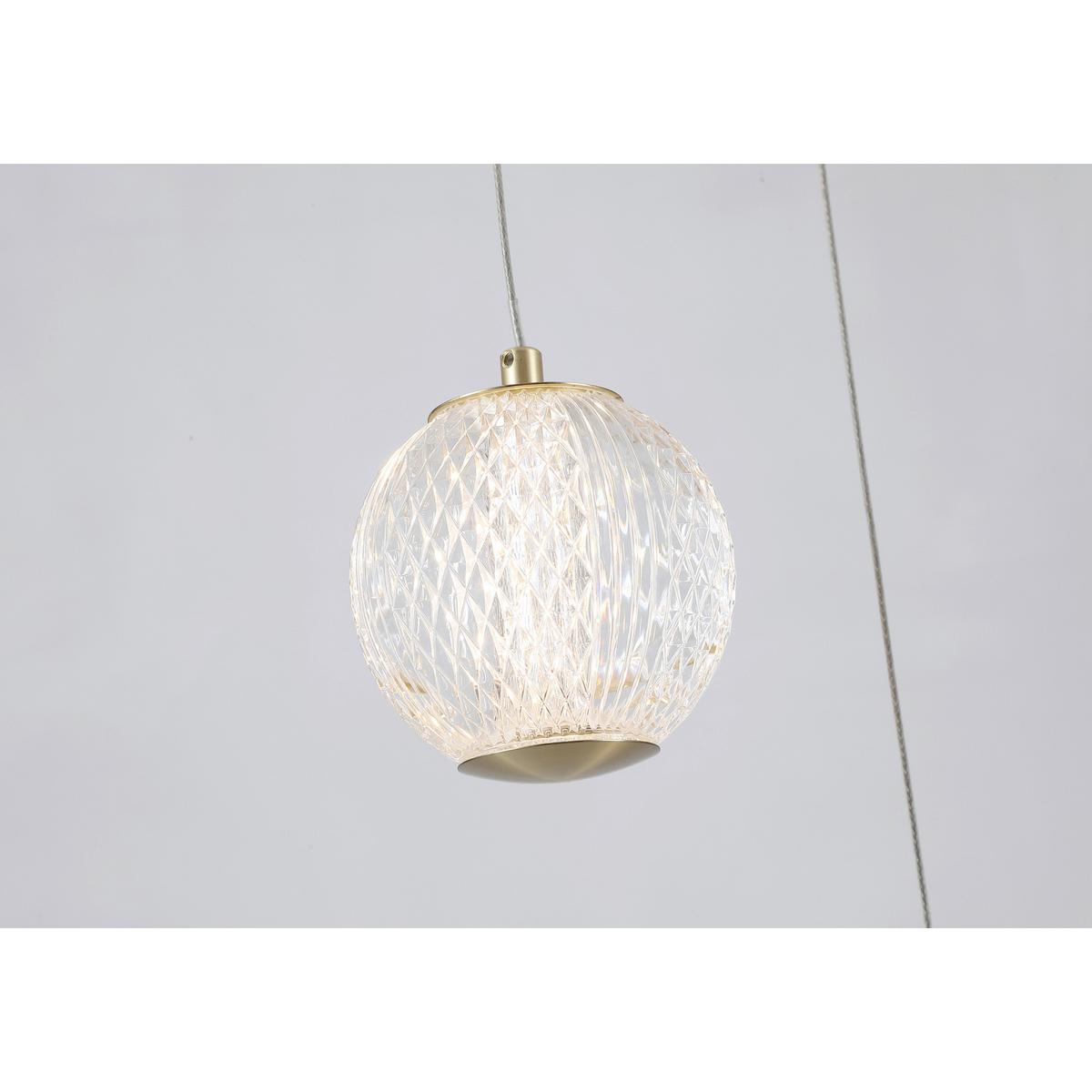 Led Függeszték 51481-5sb Allure - sárgarézszínű/áttetsző, Lifestyle, műanyag/fém (30/150cm) - Searchlight