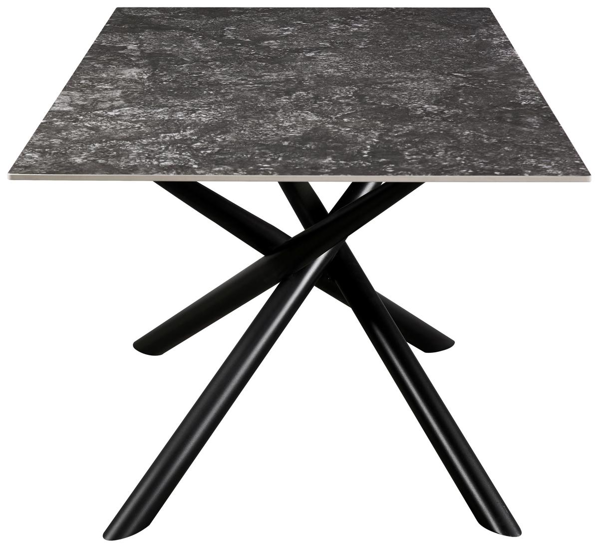 Jedálenský stôl DAVID 180x90 - čierna/sivá, Modern, kov/keramika (180/76/90cm) - Mömax