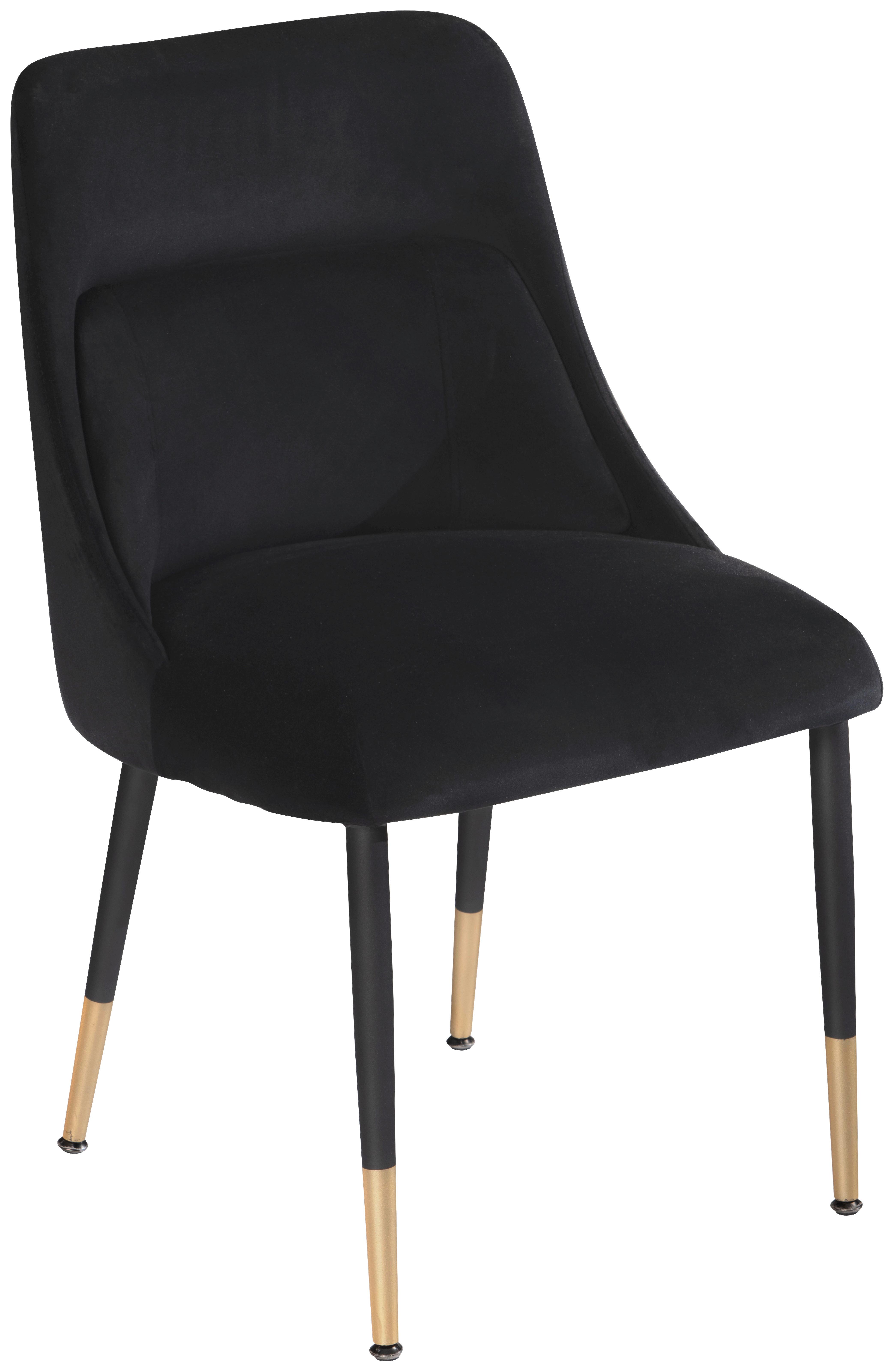Židle černa/zlatá - černá/barvy zlata, Design, kov/textil (49/85/56cm) - Livetastic