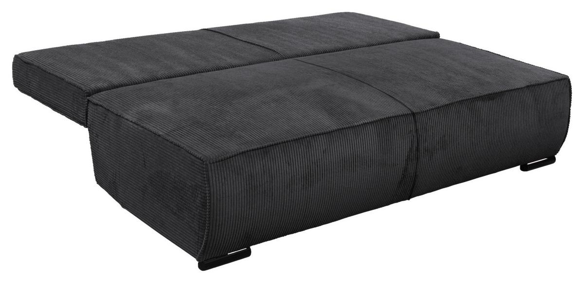 Schlafsofa Flow Dunkelgrau B: 202 Cm - Dunkelgrau/Schwarz, Design, Textil (202/90/99cm) - MID.YOU