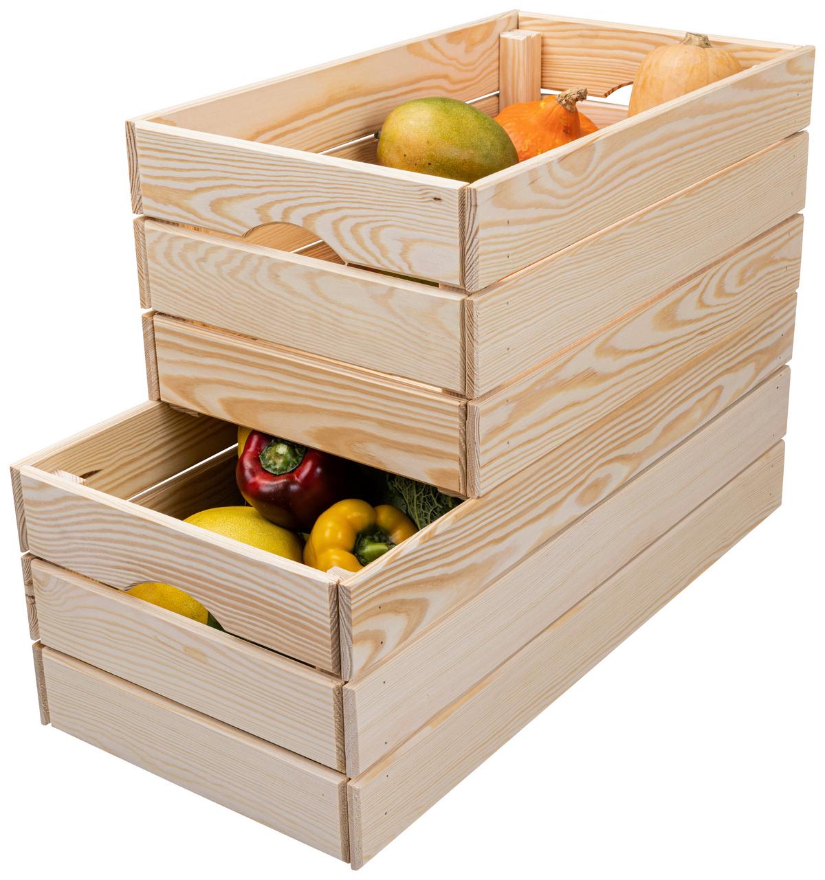 Dekokiste Valloni M - Naturfarben/Kieferfarben, Design, Holz (51/23/31cm) - Livetastic