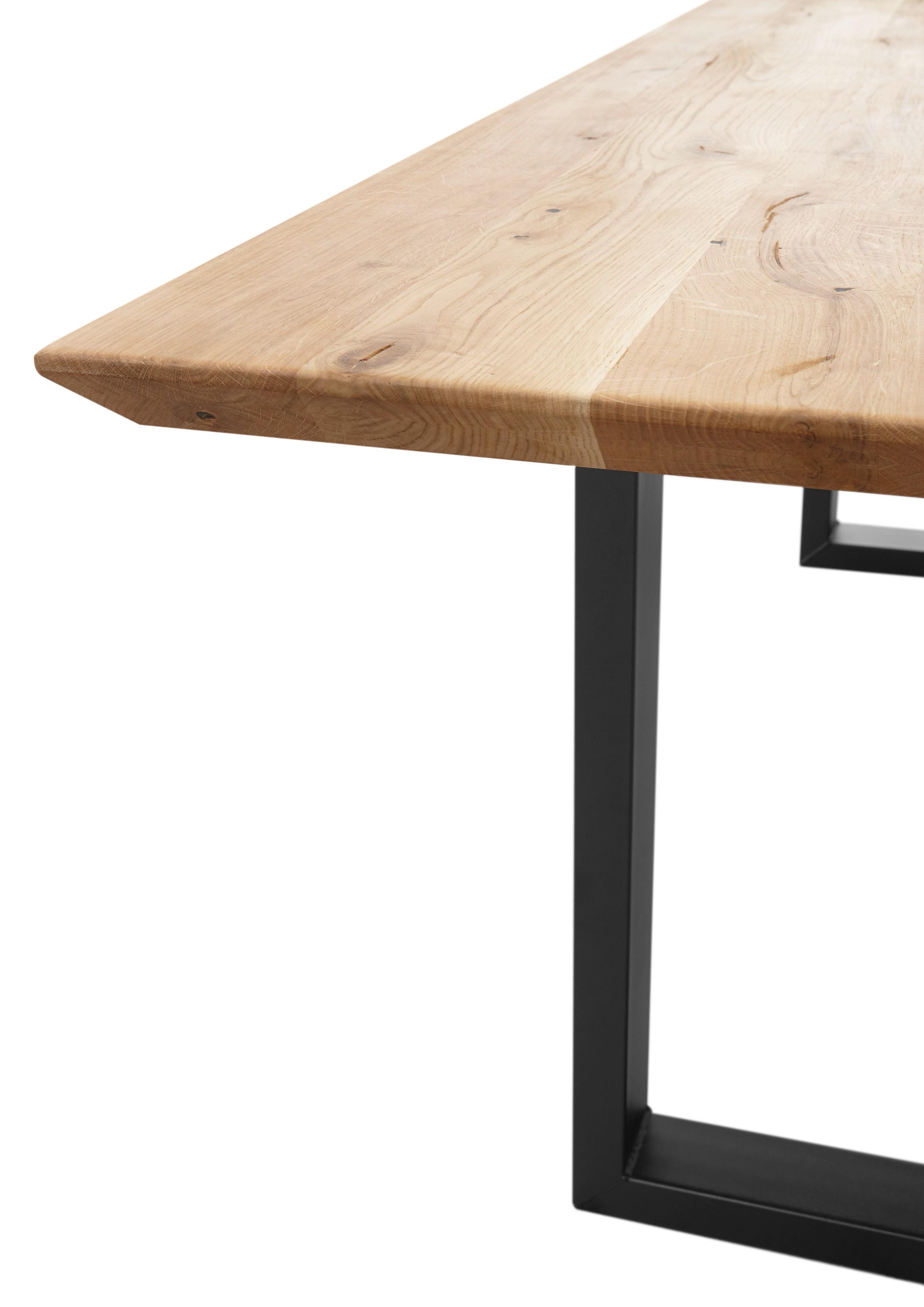 Esstisch Bennet Big - Eichefarben/Schwarz, KONVENTIONELL, Holz/Metall (220/100/77cm) - MID.YOU