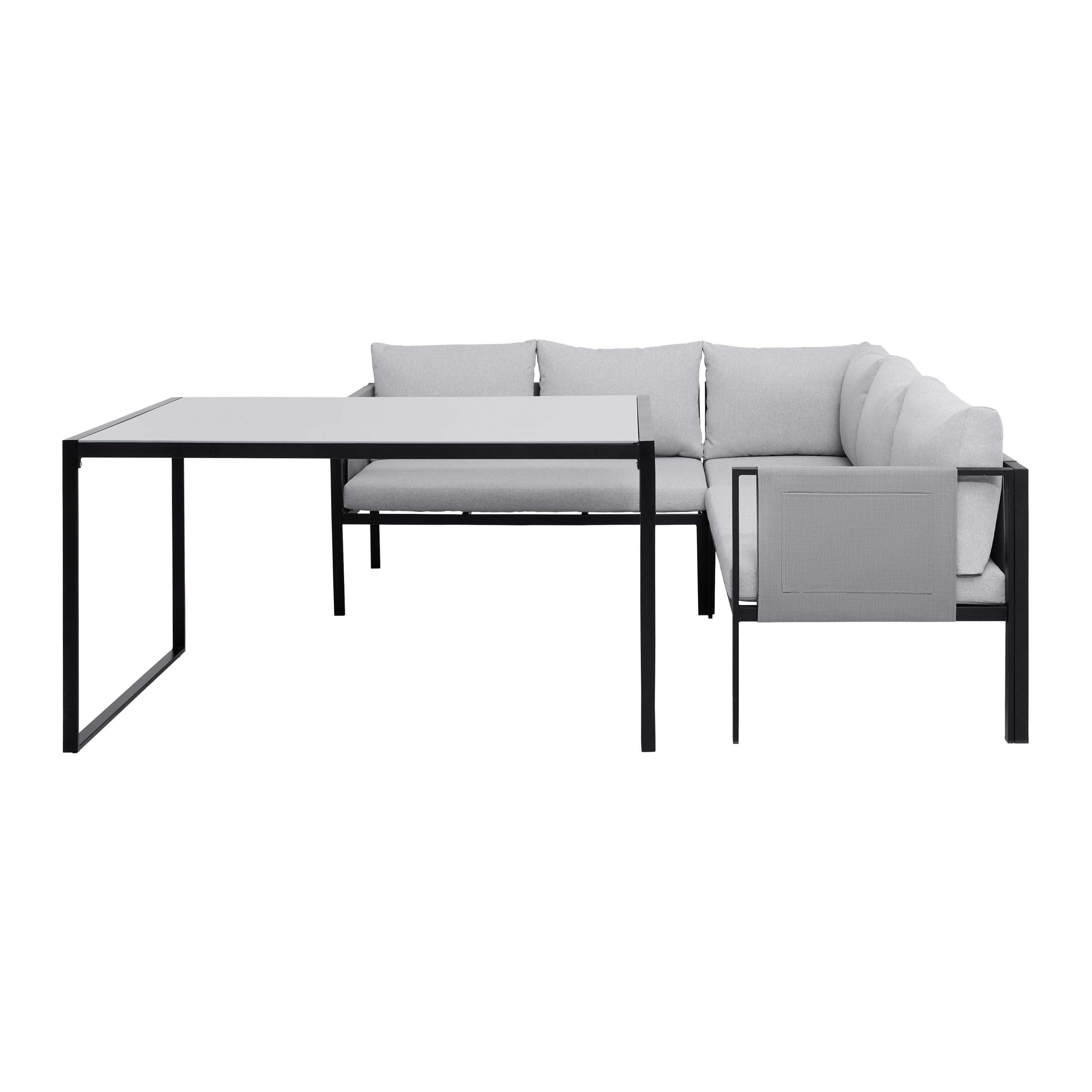 Zahradní Sedací Souprava Filippo - šedá/černá, Moderní, kov/textil - Bessagi Garden