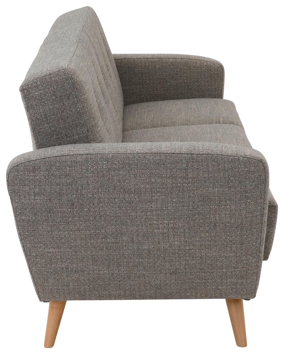 3-sitzer-sofa + Schlaffunktion Jerry Rücken Echt, Grau - Naturfarben/Grau, Design, Textil (230/85/82cm) - Max Winzer