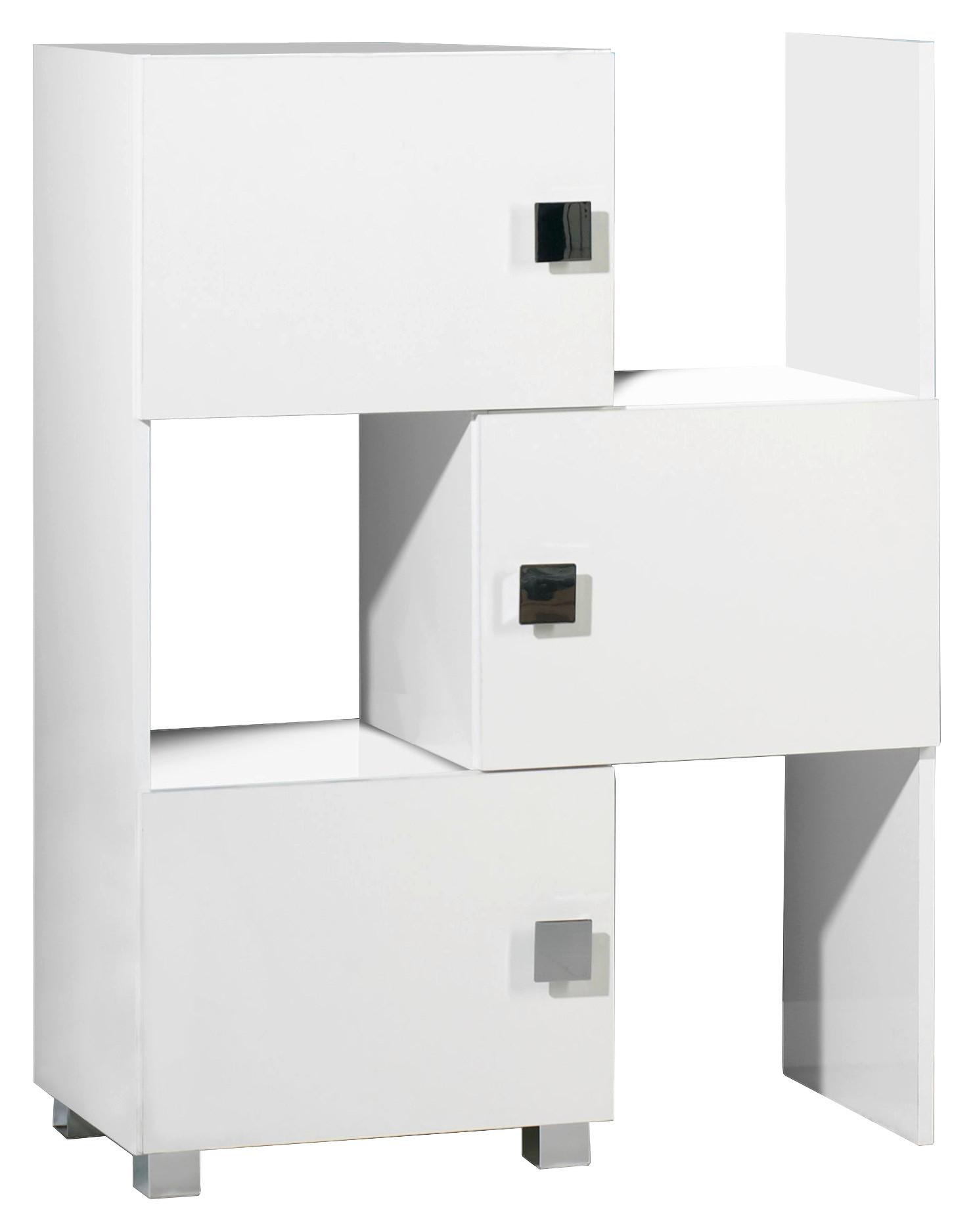 Badezimmerregal Stehend Weiß  Bxh: 47-78x101 Cm Quadra - Chromfarben/Weiß, MODERN, Holzwerkstoff (47,0-78,0/101/34,5cm) - MID.YOU