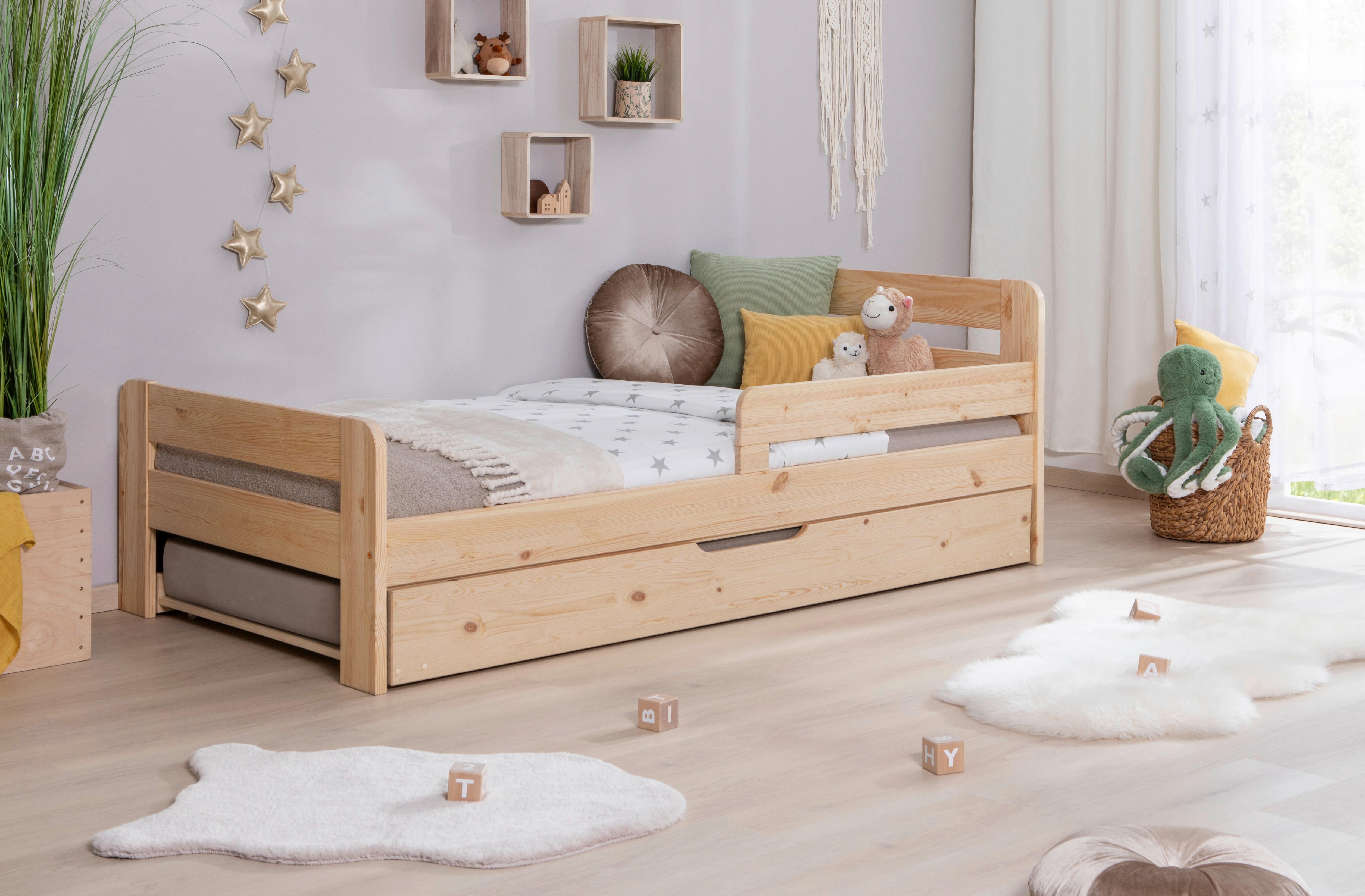 Bett Bennet Naturfarben Inkl. Zubehör, 90x200 Cm - Naturfarben, MODERN, Holz/Textil (90/200cm) - MID.YOU
