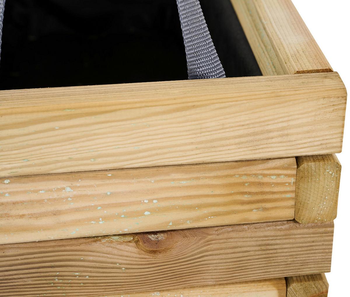 Blumenkasten Schwarz Kieferfarben B: 70 Cm - Schwarz/Kieferfarben, Basics, Holz/Textil (70/30/30cm) - Siena Garden