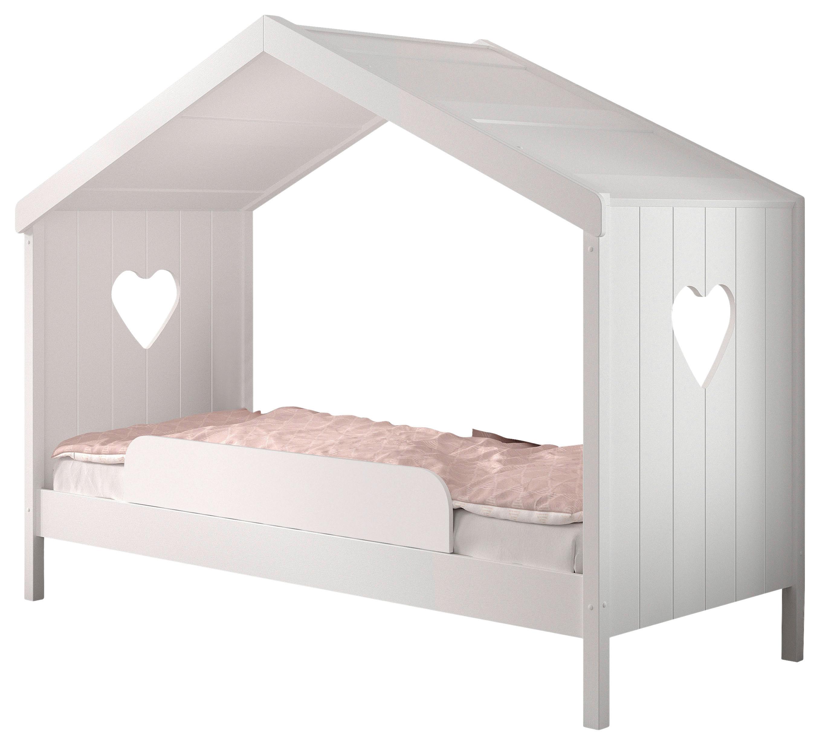 Hausbett Amori 90x200cm Kiefer Weiß Mit Sicherung - Weiß, Natur, Holz/Holzwerkstoff (90/200cm) - MID.YOU