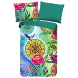 Wendebettwäsche Iride - Multicolor/Grün, MODERN, Textil