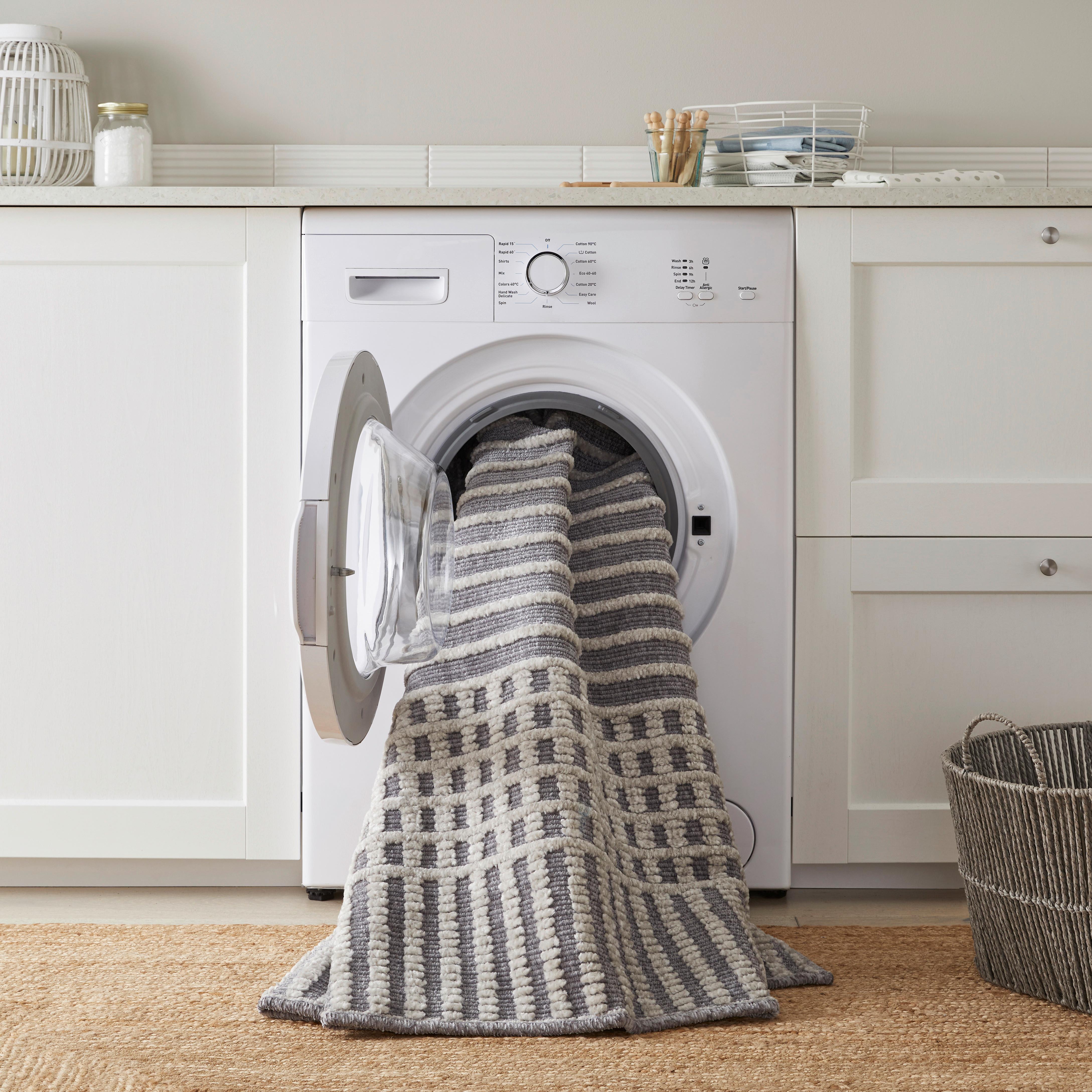 Webteppich Elton Stripe Wash Grey 160x240 - Grau, Basics, Textil (160/240cm)