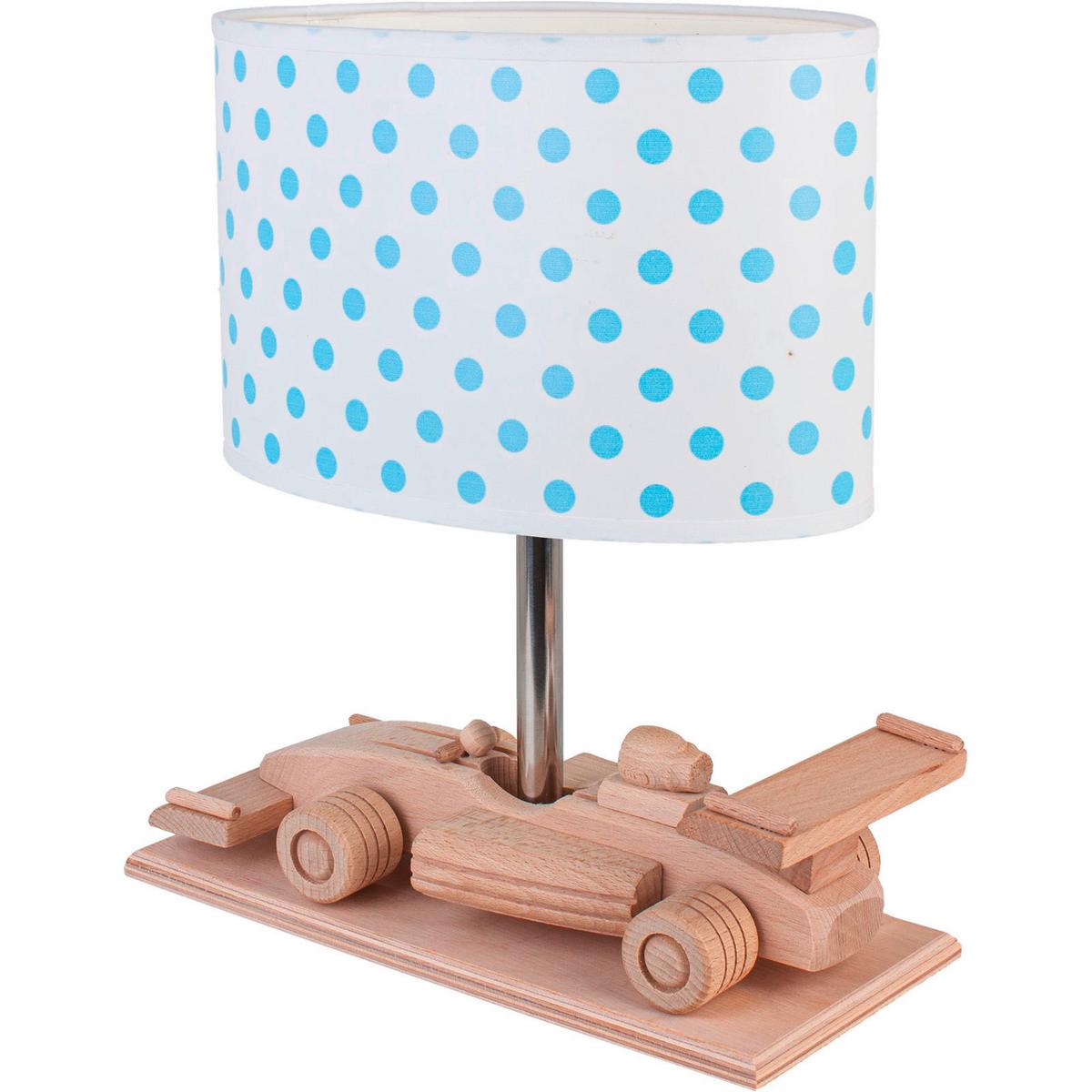 Kindertischleuchte 4112314 Rennwagen - Blau/Naturfarben, Basics, Holz/Holzwerkstoff (32/14/27cm)
