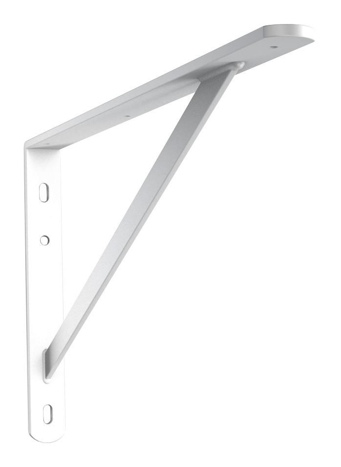 Fachbodenhalter Obelix Metall Weiß L: 30 cm