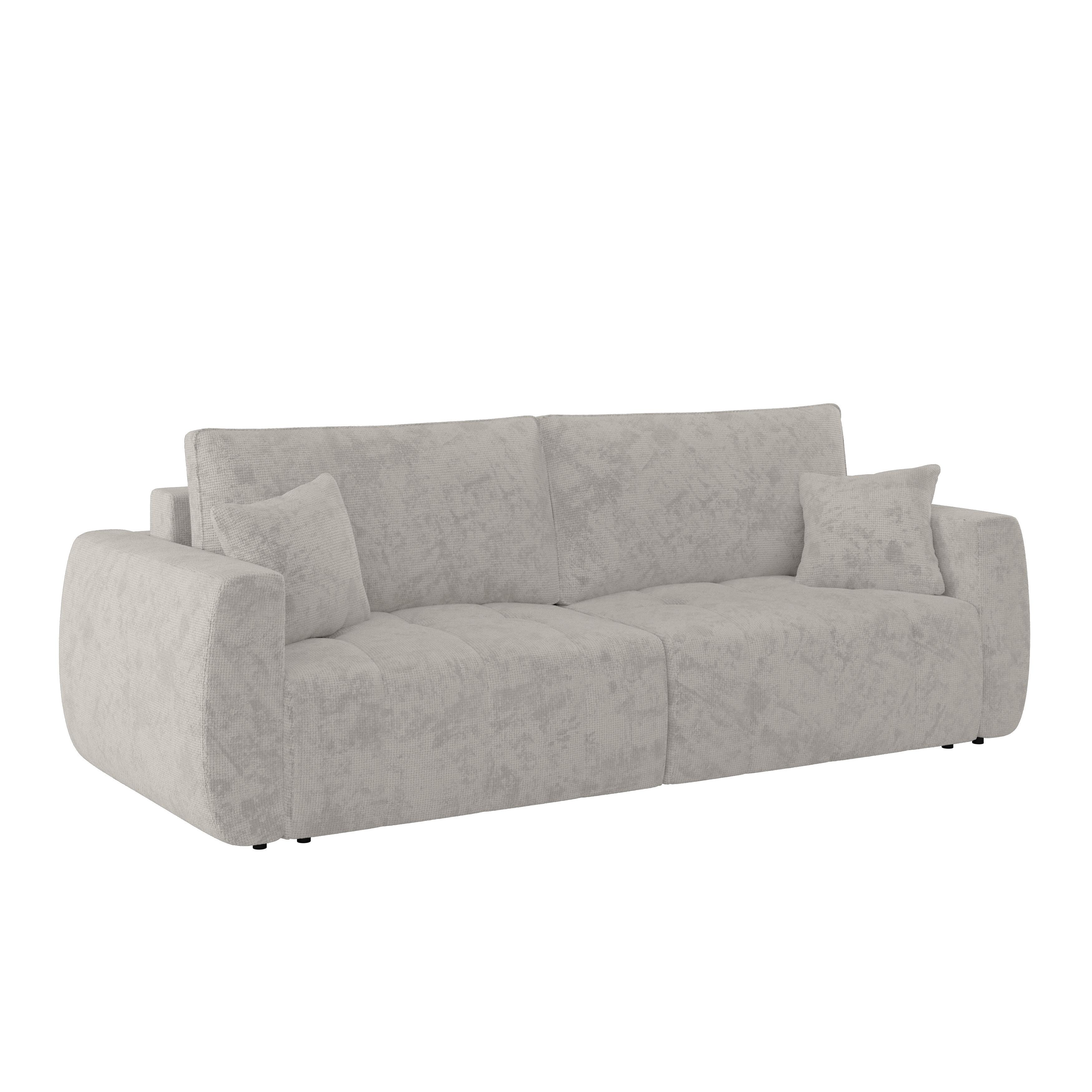 Schlafsofa Bali - Silberfarben/Schwarz, MODERN, Holz/Textil (245/74-90/104cm) - Luca Bessoni