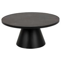 Konferenčný stolík SOLI P: 85 cm - čierna, Konventionell, kov/sklo (85,7/40cm)