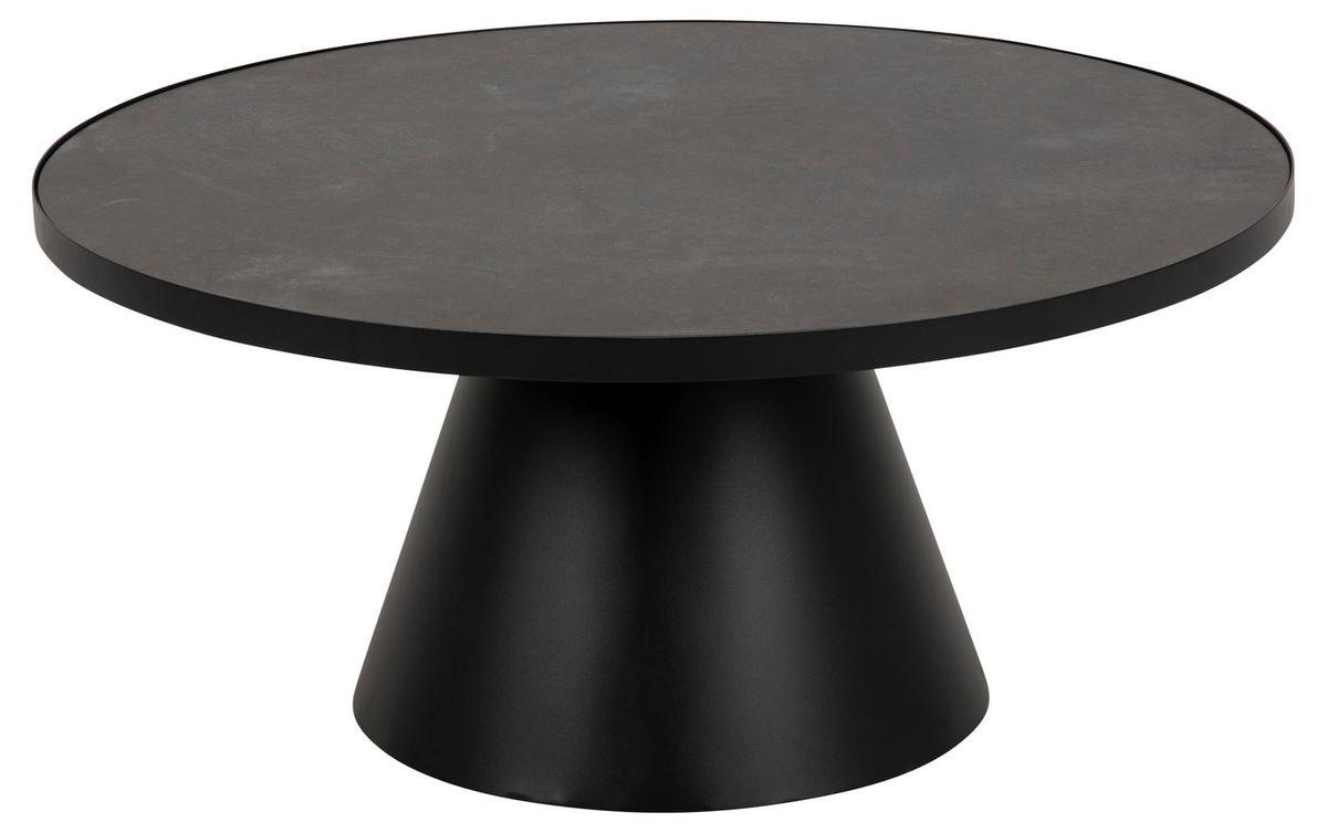 Konferenčný stolík SOLI P: 85 cm - čierna, Konventionell, kov/sklo (85,7/40cm)