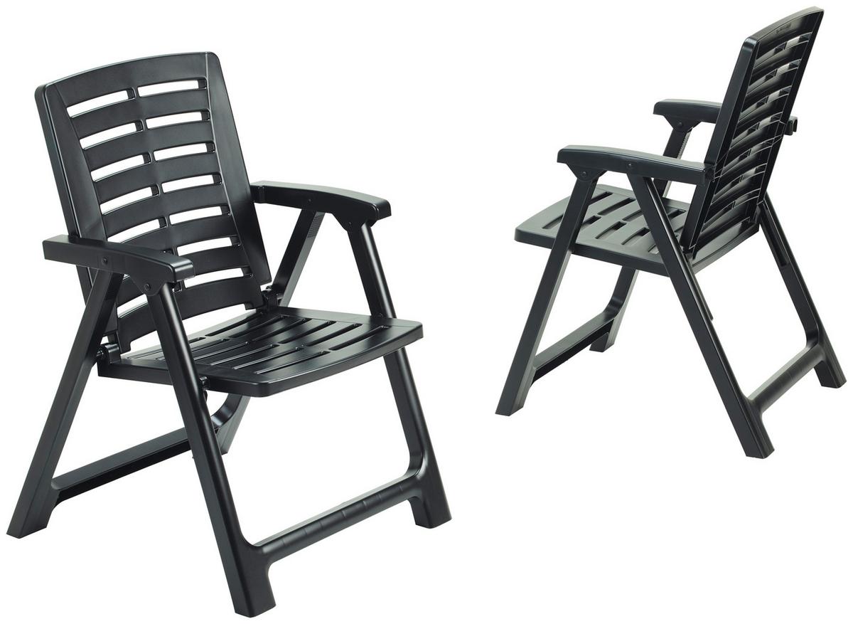 Balkonmöbel Set Pik Nik aus Kunststoff, klappbar - Anthrazit, Basics, Kunststoff - Ondega