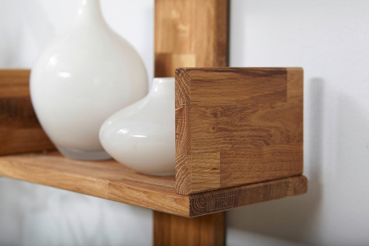 Wandregal Pepe B: 35 Cm Eiche Massiv 5 Fächer - Naturfarben, MODERN, Holz (35/180/17cm) - MID.YOU