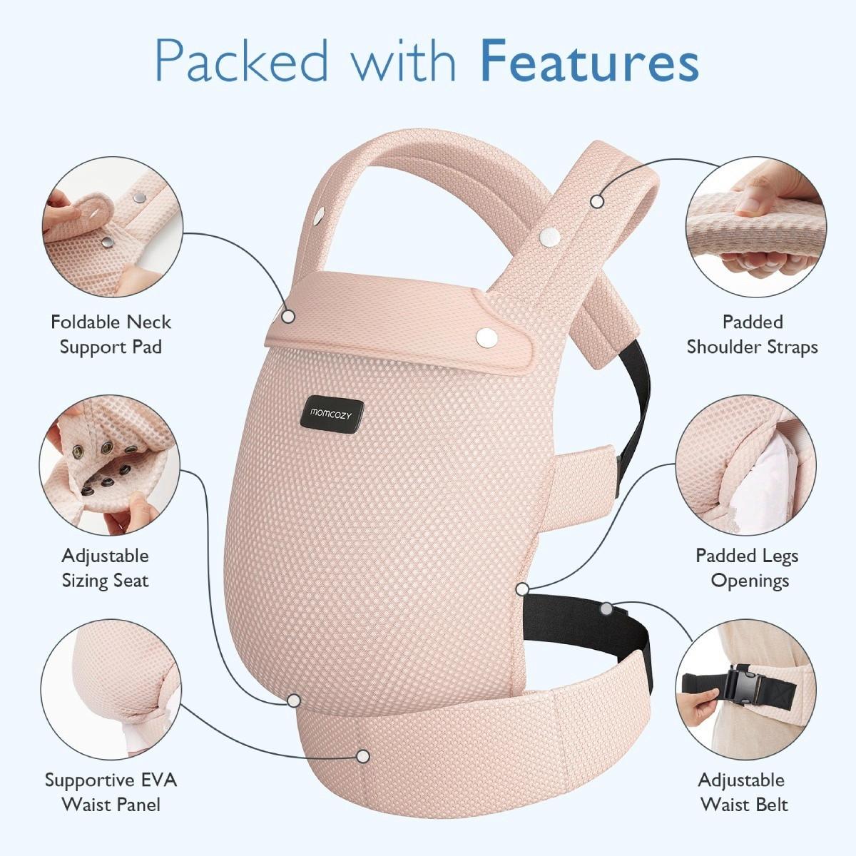 Babytrage pink - Pink, Basics, Textil (16/31/14,5cm) - Momcozy