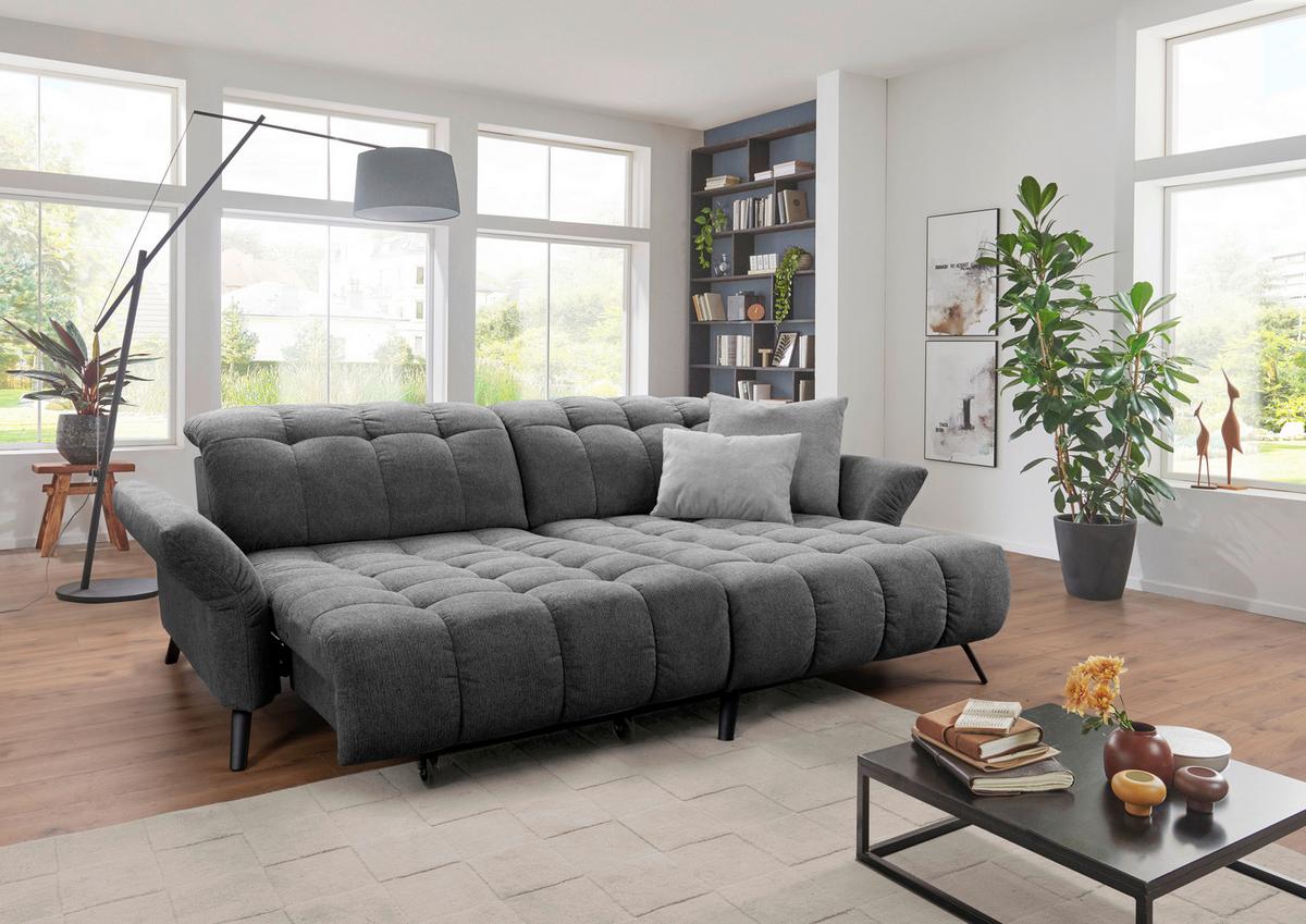 Ecksofa Coast Grau B: 244-270 cm - Schwarz/Grau, KONVENTIONELL, Holzwerkstoff/Textil (244-270/87-104/173cm)