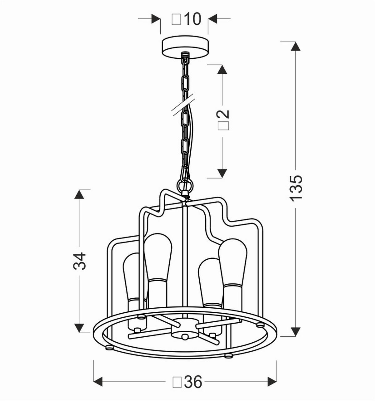 Pendelleuchte 34-29690 Datus - Eichefarben/Schwarz, KONVENTIONELL, Metall (36/36/135cm)