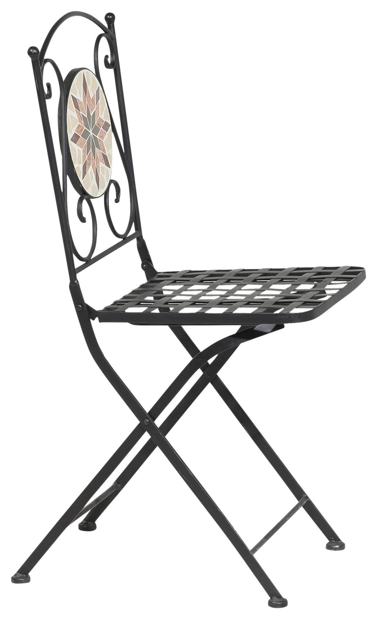 Klappsessel Stella Metall/Keramik - Multicolor/Schwarz, MODERN, Keramik/Metall (39/89,5/49,5cm) - Siena Garden